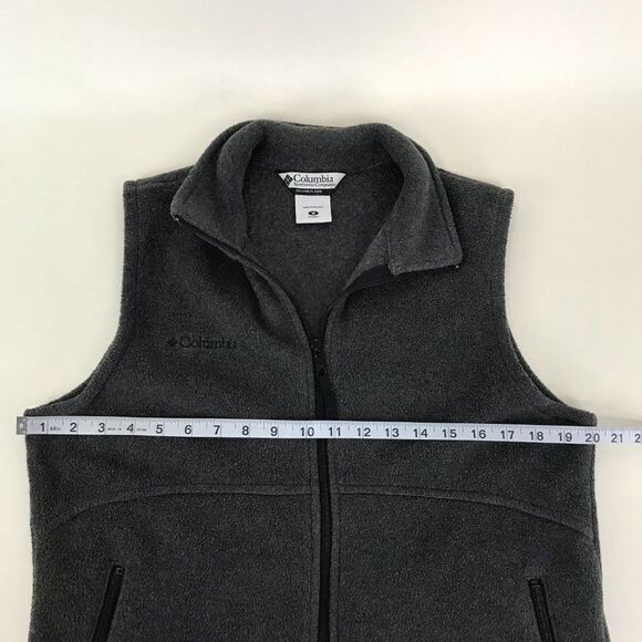 Columbia Full Zip Fleece Vest Women’s Size Medium Gray Pockets Outdoor Winter - Picture 10 of 13
